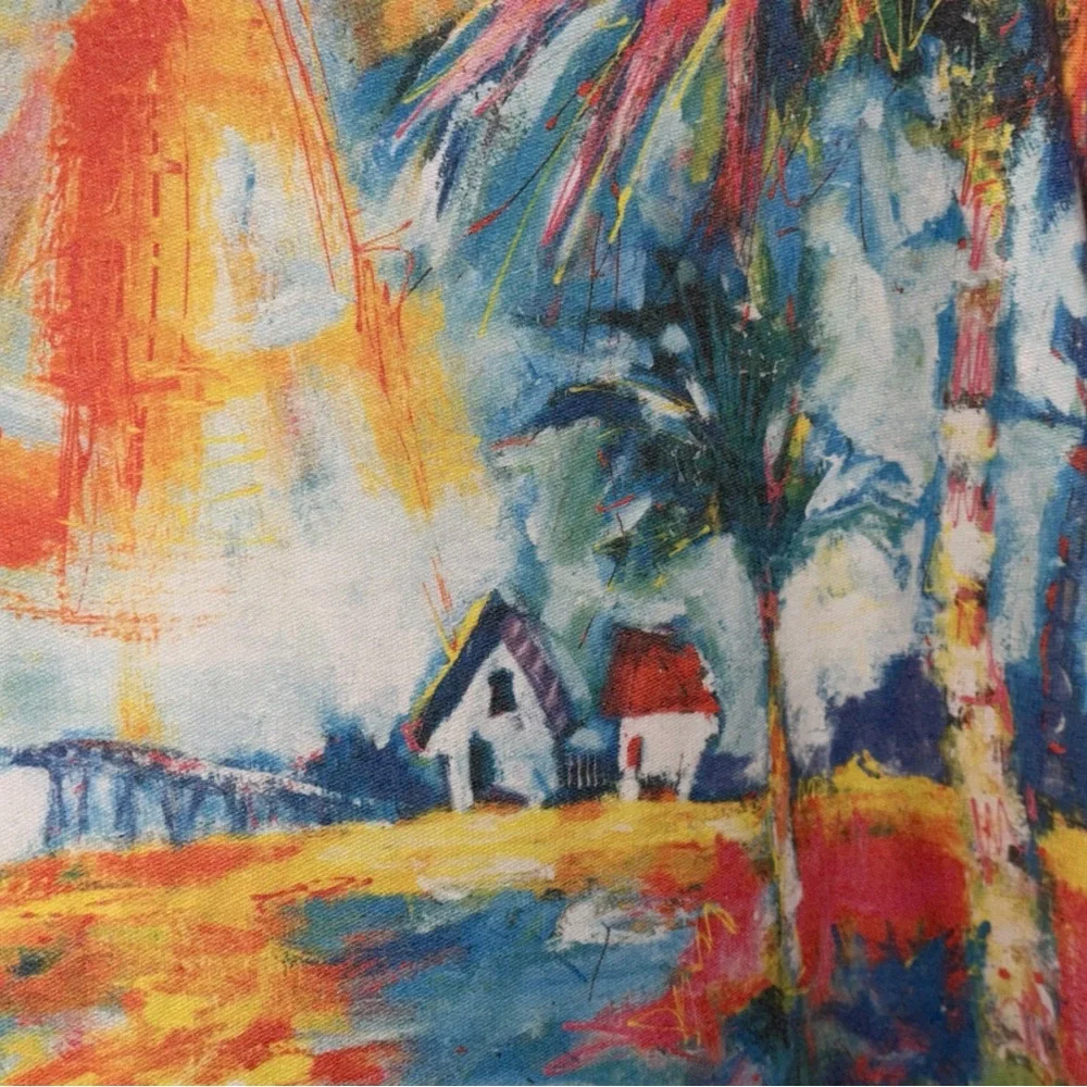 Leoma Lovegrove Tropical Painterly Print Tunic Top in Multicolor Size 3X - Picture 3 of 12